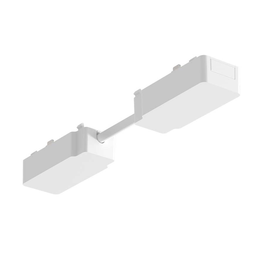 MILAGRO ML2224 Slim Magnetic Track Biały Łącznik Podwójny z Kablem krótkim