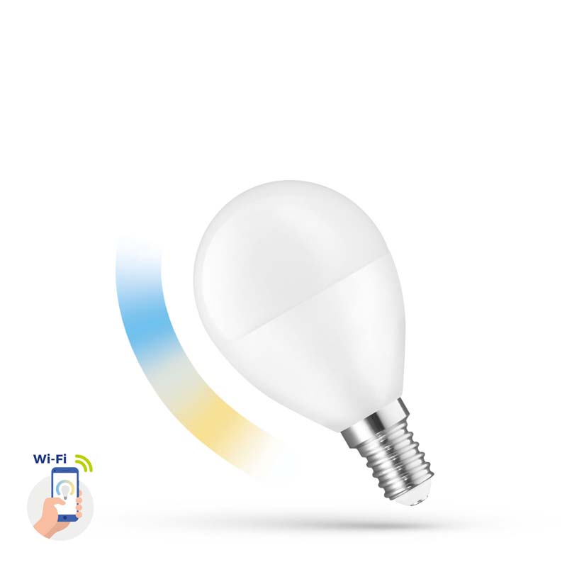SPECTRUMLED 14414 Żarówka LED KULKA 5W E-14 230V CCT+DIM Wi-Fi Spectrum SMART